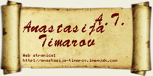 Anastasija Timarov vizit kartica